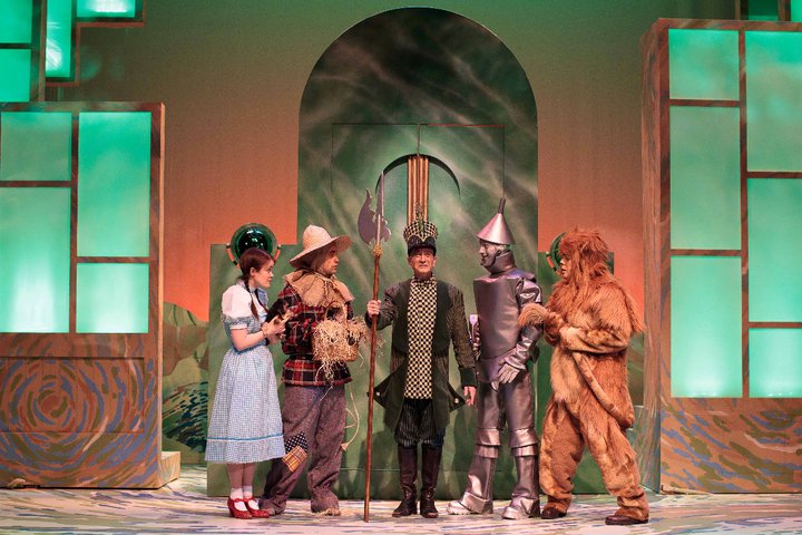 Blair Irwin, Butch, Cliff LeJeune, Chris Zonneville, and Andrew Scanlon in The Wizard of Oz at Neptune Theatre